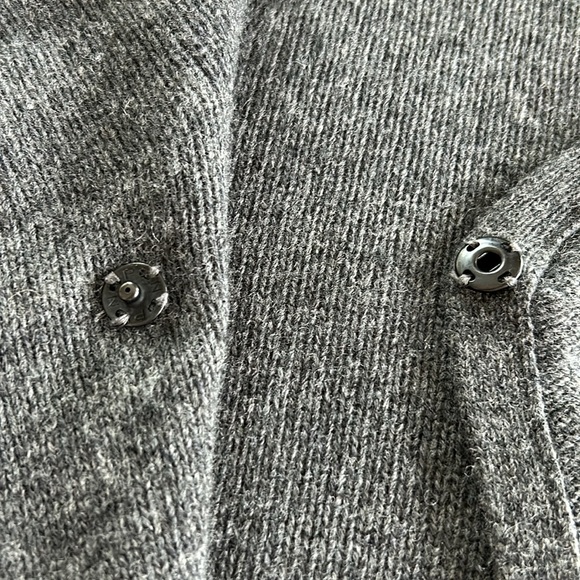 Joie Grey Cashmere/Wool Clementine Cardigan Sweater w Dolman Long Sleeves - Picture 8 of 15